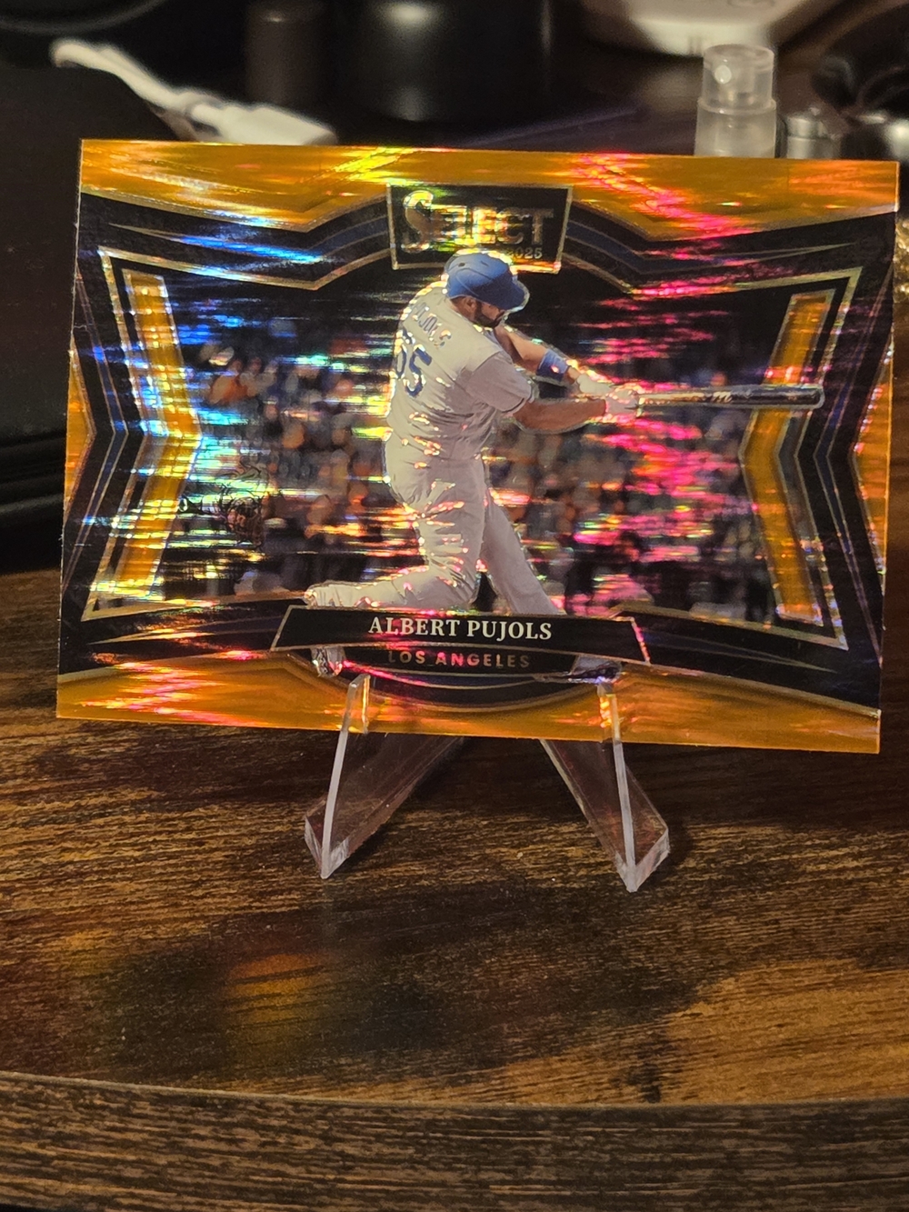 This is a 2025 Panini Select Baseball card featuring Albert Pujols.